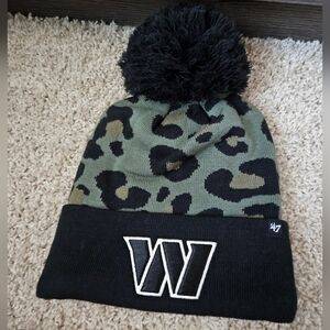 Women's '47 Green/Black Washington Commanders Bagheera Cuffed Knit Hat with Pom
